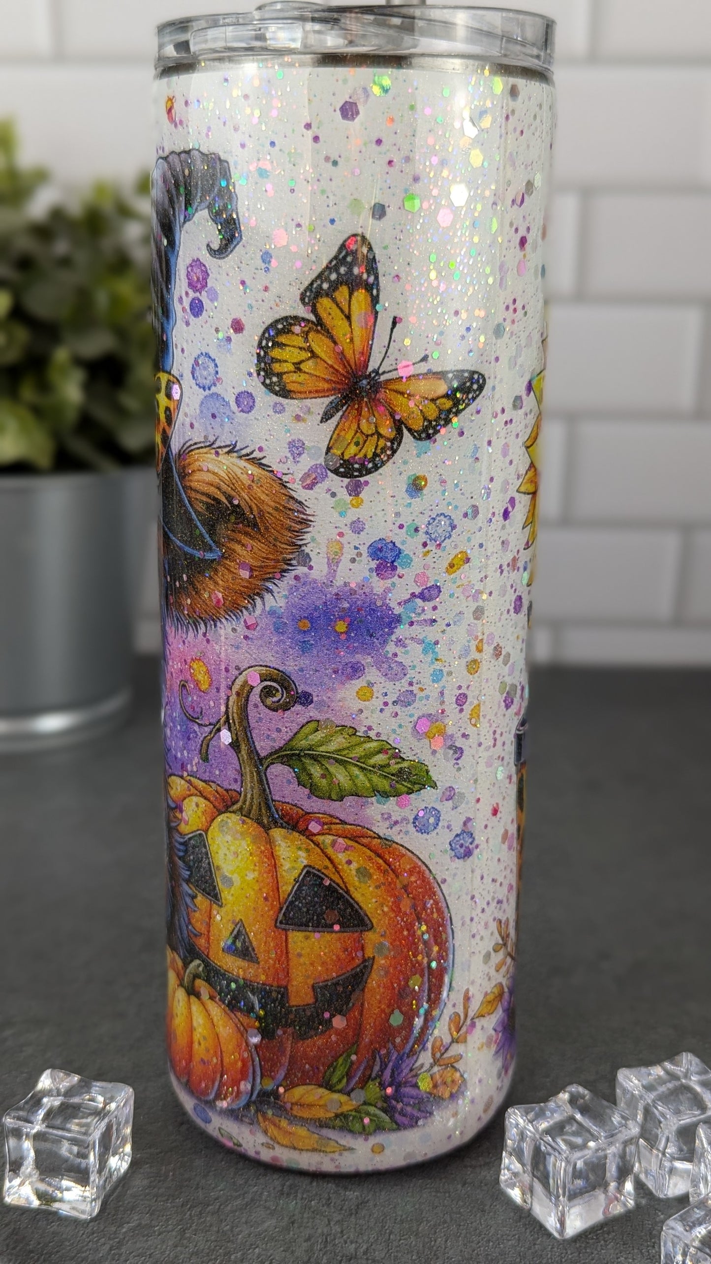 Fluffy Cow Halloween 20 oz Tumbler