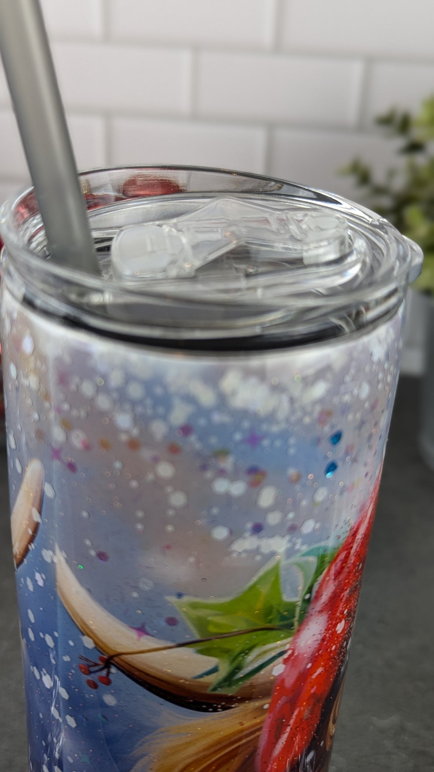 Santa Hat Fluffy Cow 20 oz Tumbler