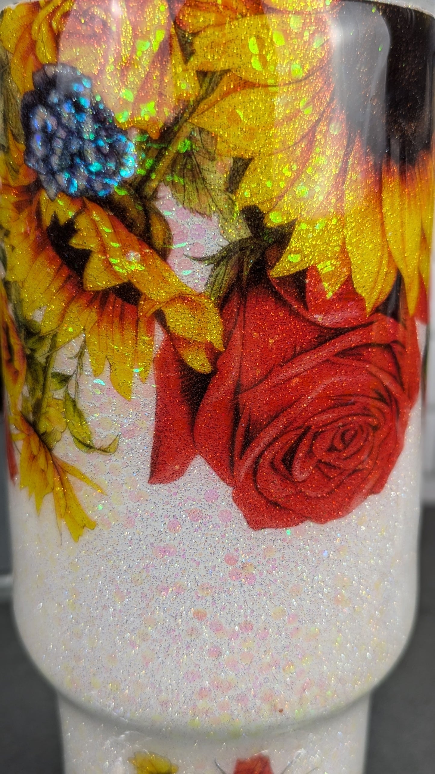 Rose Sparkle 40oz Handled Tumbler