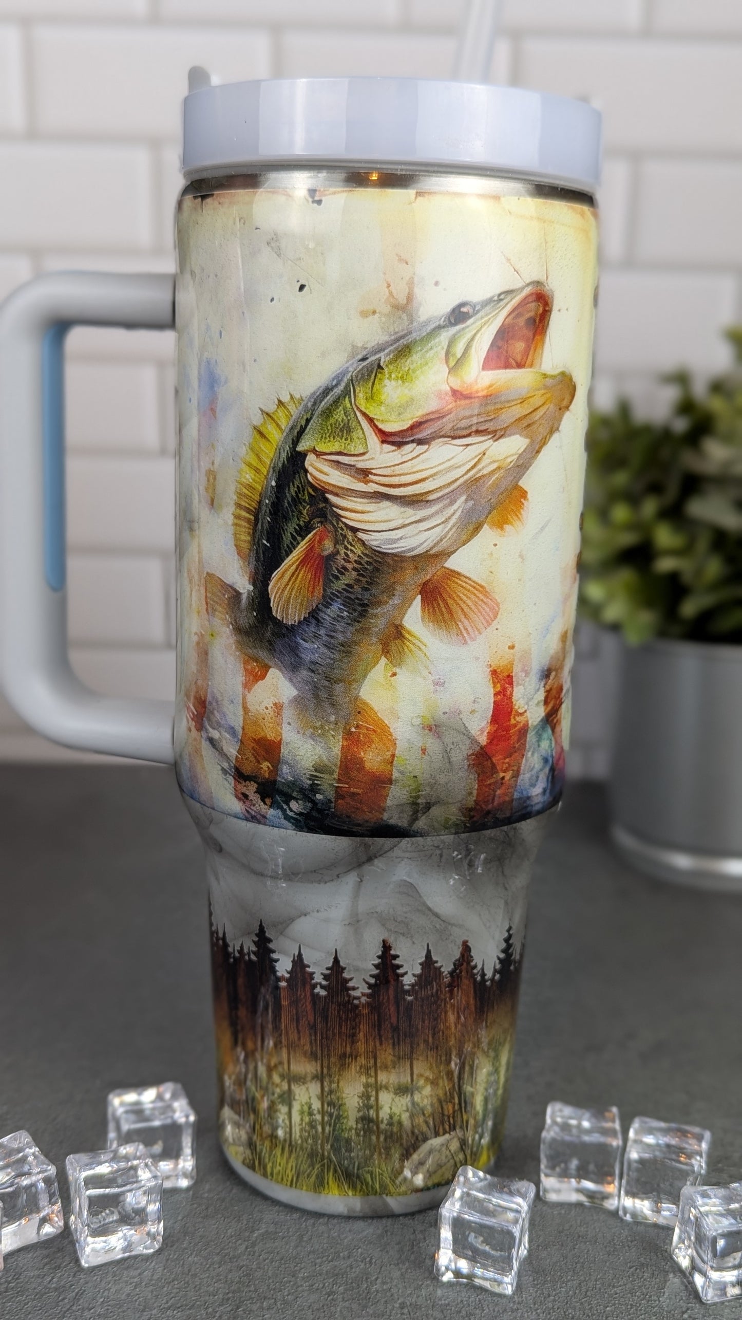 Buck & Bass 40 oz Tumbler w/Handle