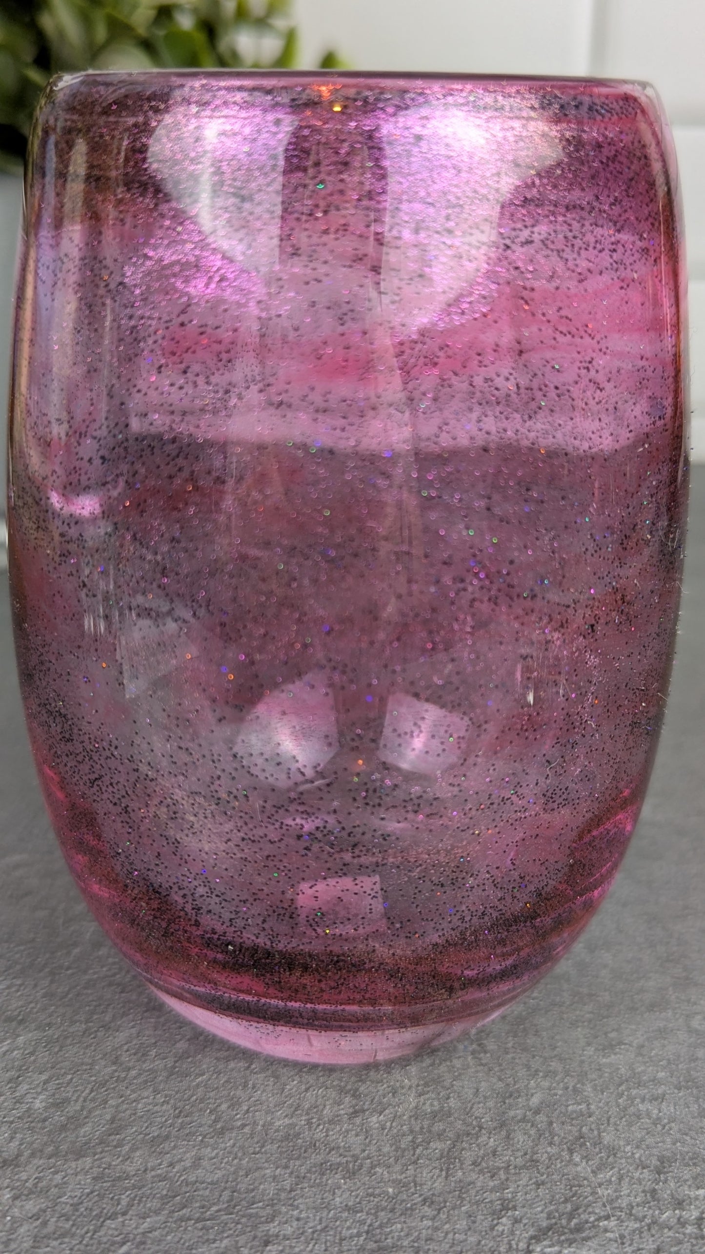 Pink Swirl Wine Glass