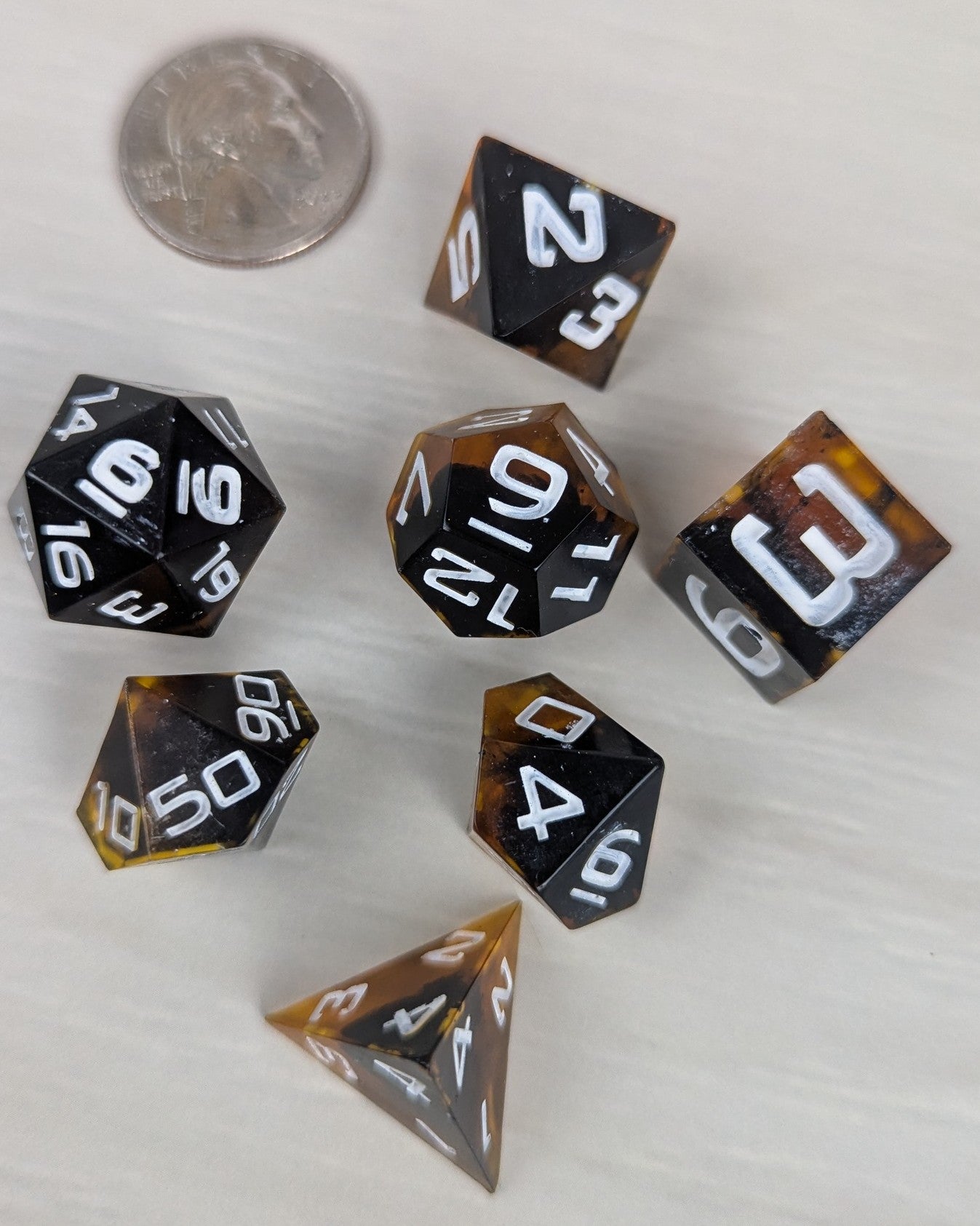 Brown & Gold Dice Set