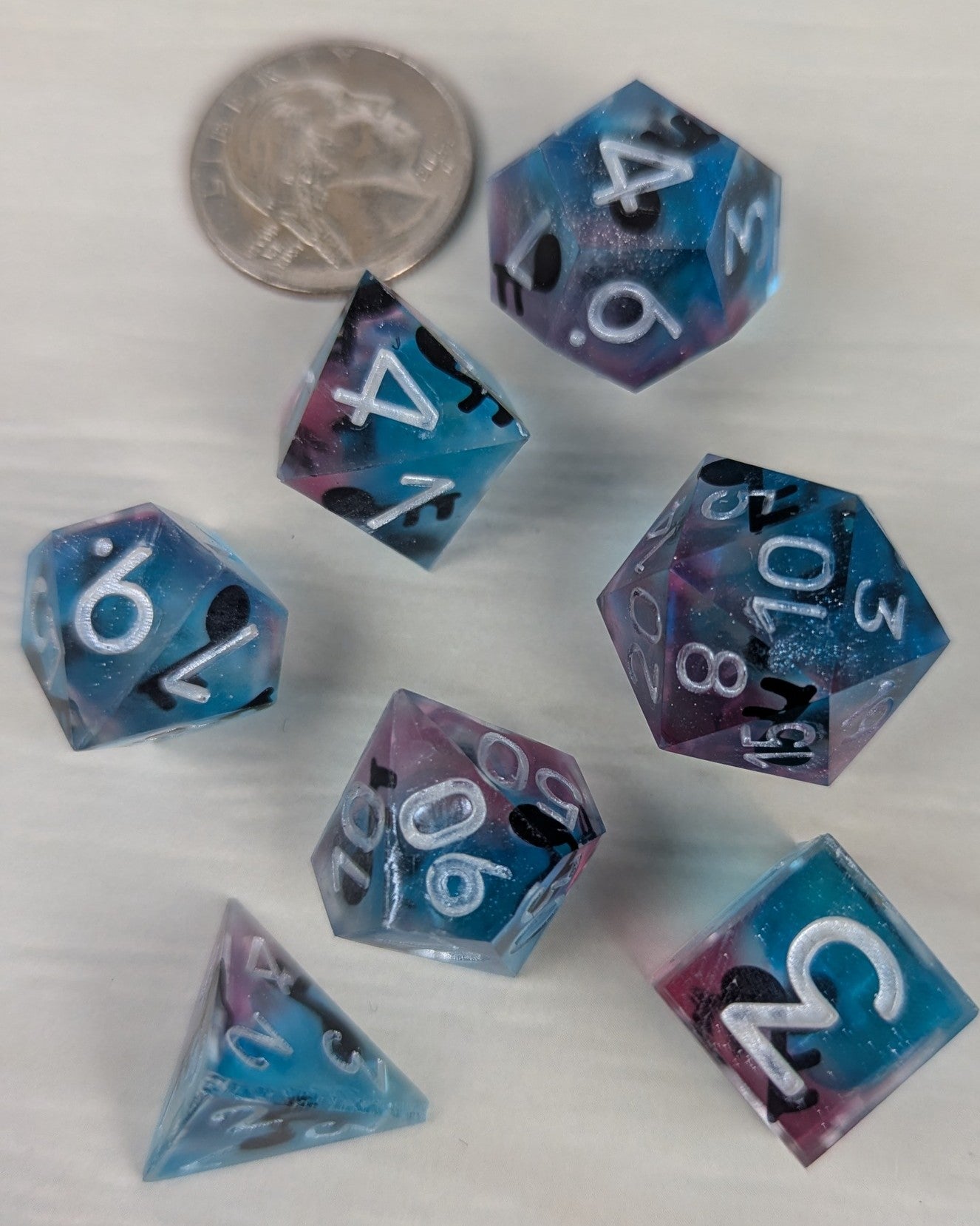 Blue & Purple/Pink Musical Note Dice Set
