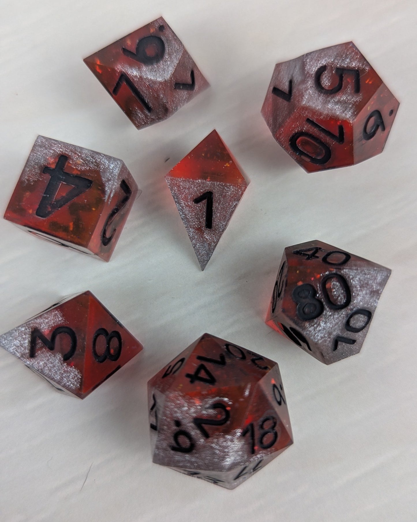 Red & Silver Dice Set