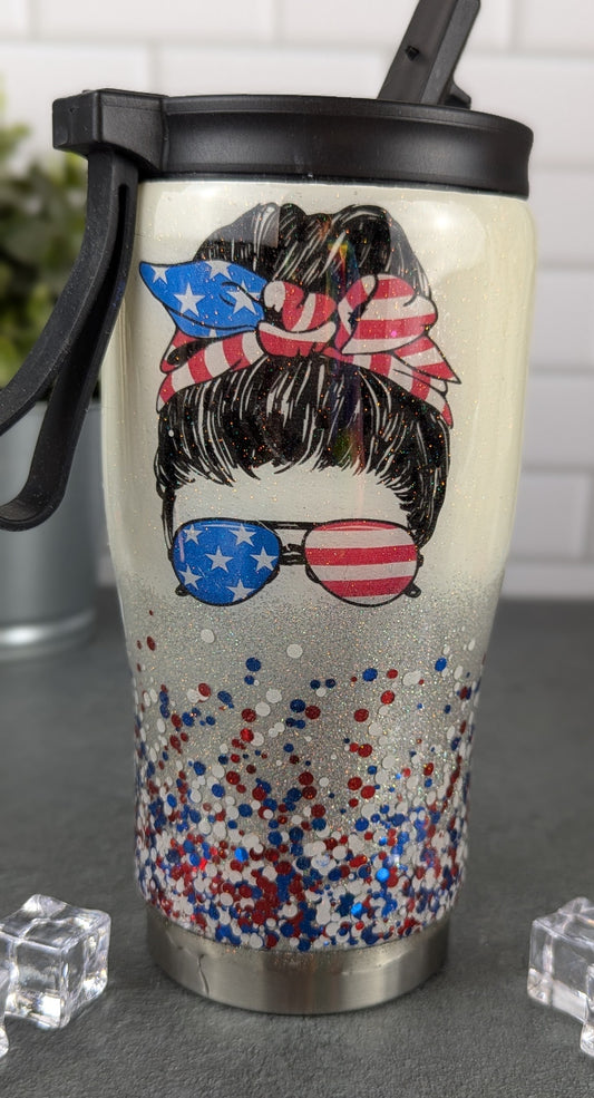 America Messy Bun 20 oz Tumbler