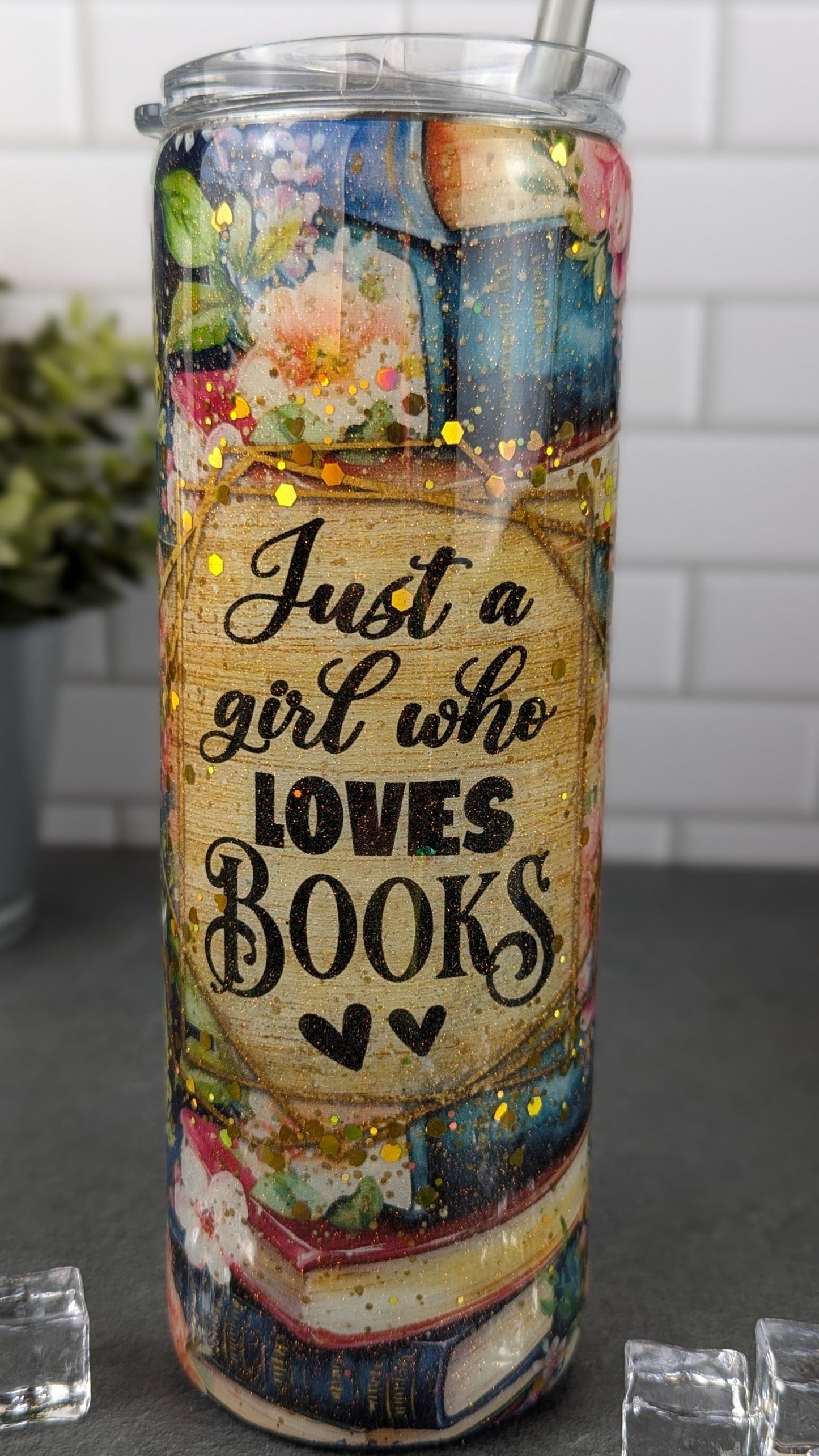 Just a Girl Who Loves Books 20 oz Tumbler