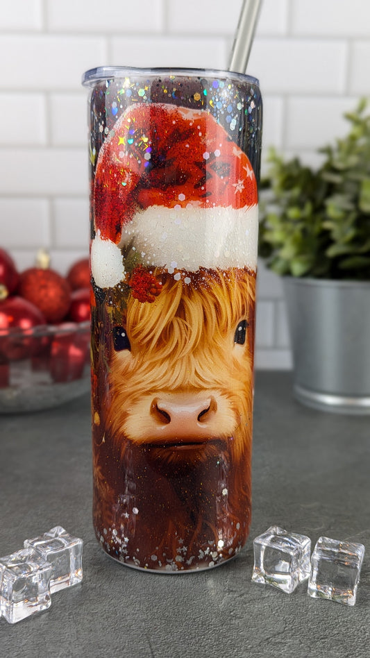 Christmas Fluffy Cow 20 oz Tumbler