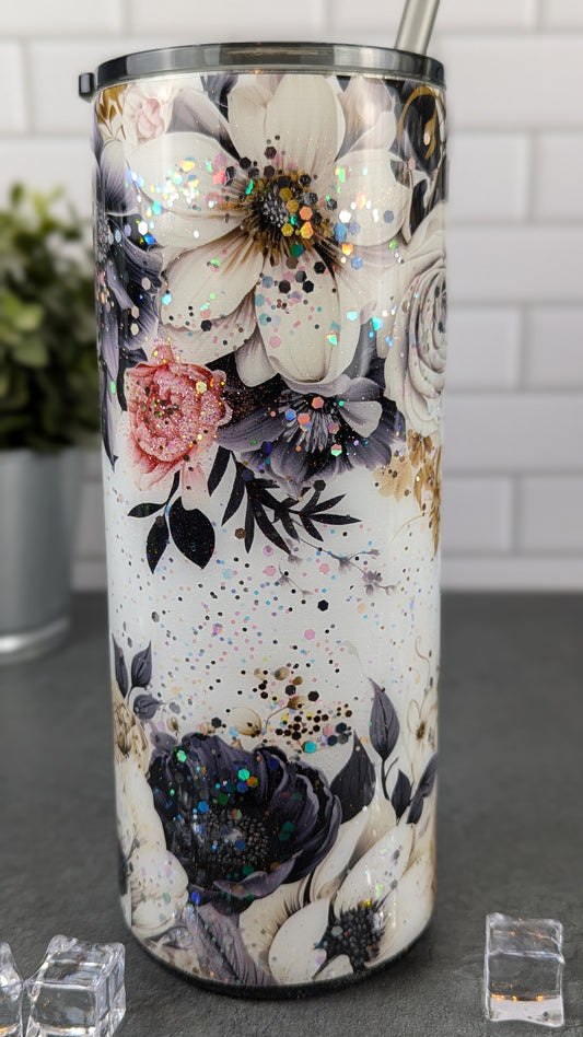 Dark Floral 30 oz Tumbler