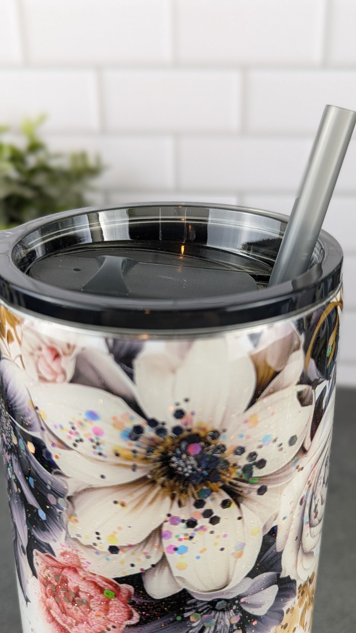 Dark Floral 30 oz Tumbler