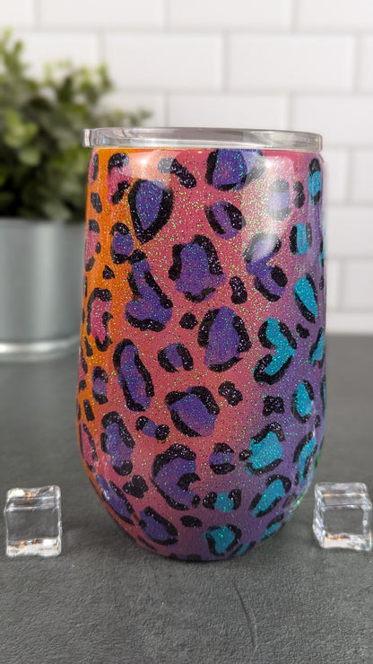 Wild at Heart Rainbow Cheetah Spot Wine Tumbler