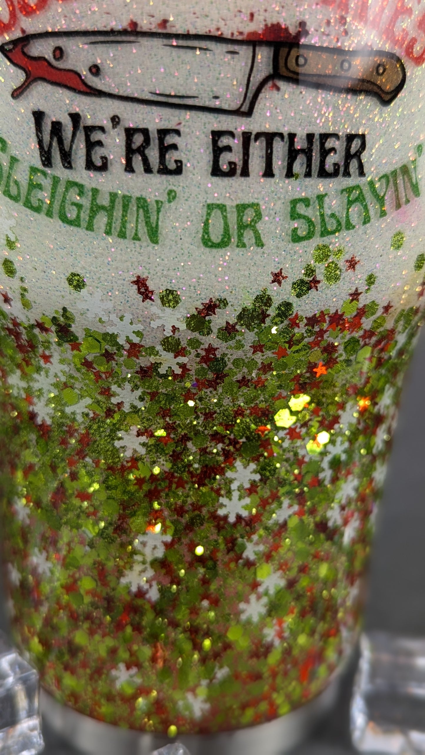 Sleighing or Staying Christmas 34 oz Tumbler