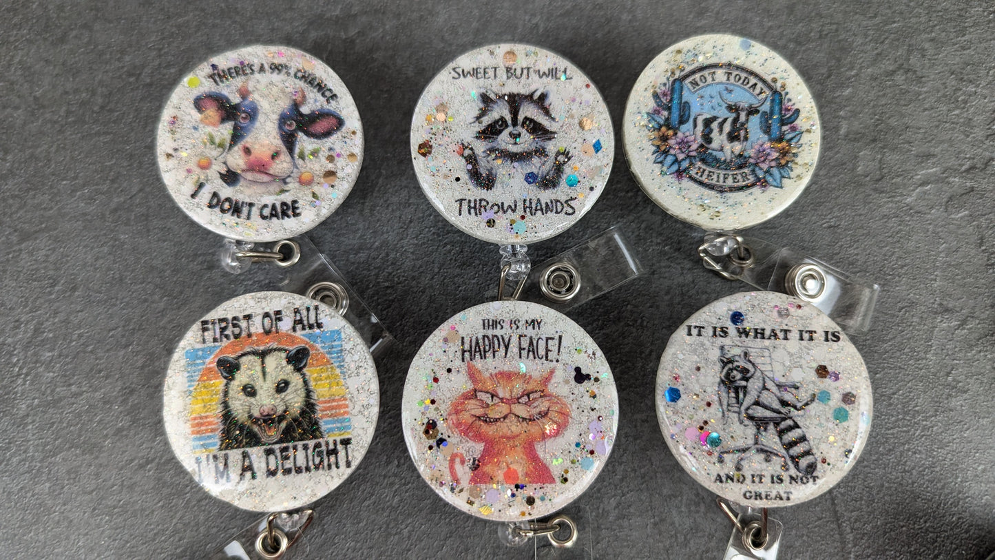 Sassy Animals Badge Reel Collection