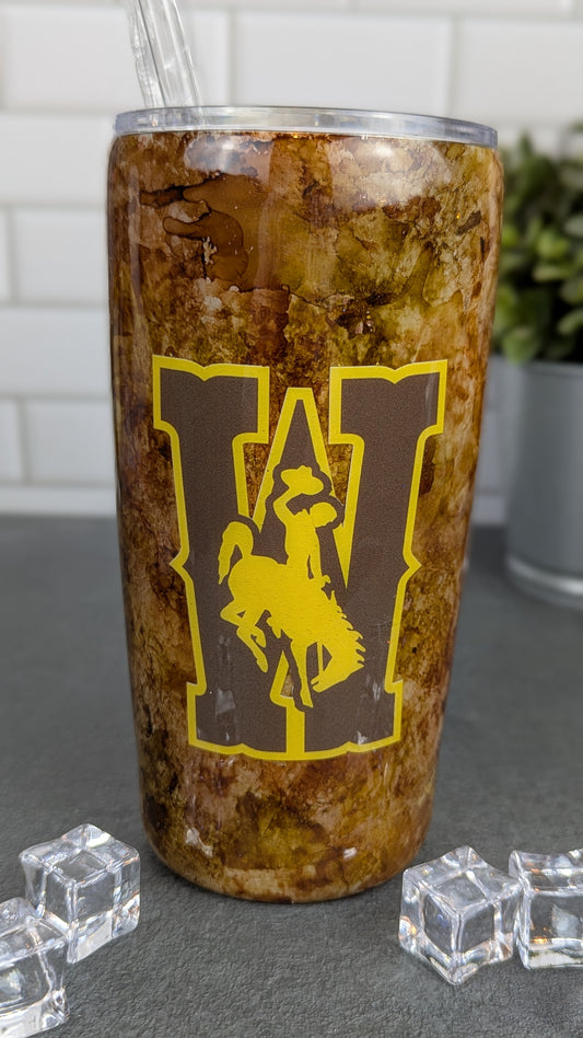 Wyoming Steamboat Leather-Look 20 oz Tumbler