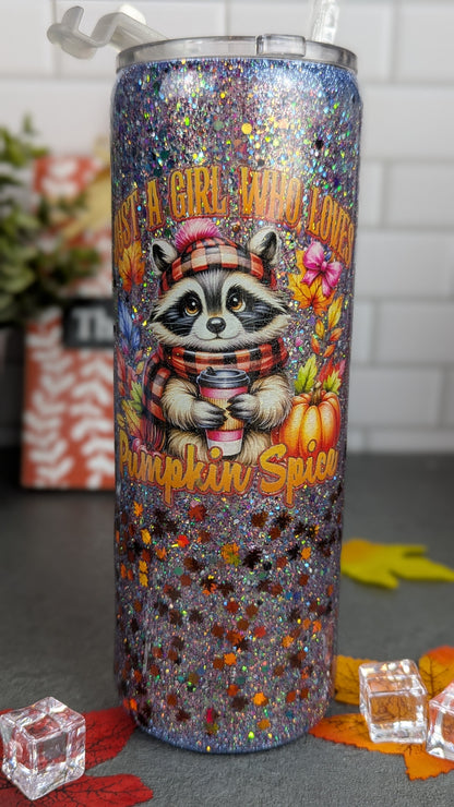 Pumpkin Spice Racoon Split 20oz Tumbler