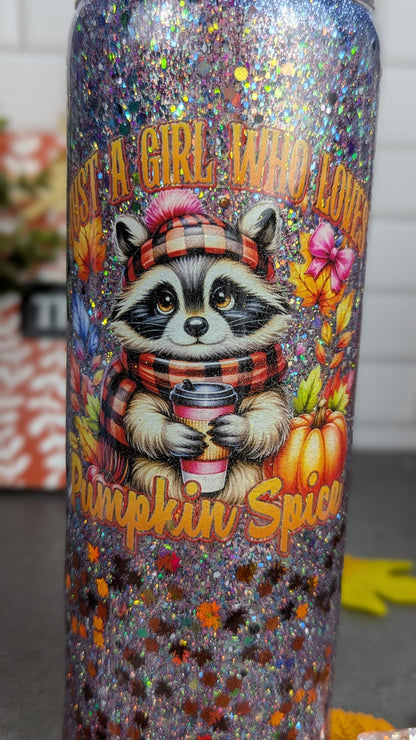 Pumpkin Spice Racoon Split 20oz Tumbler