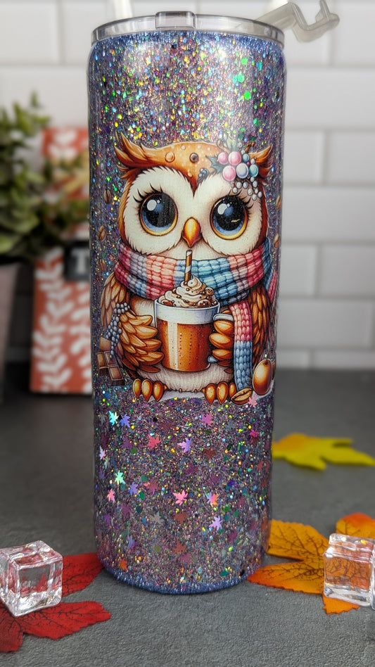 Fall Owl 20 oz Split Tumbler