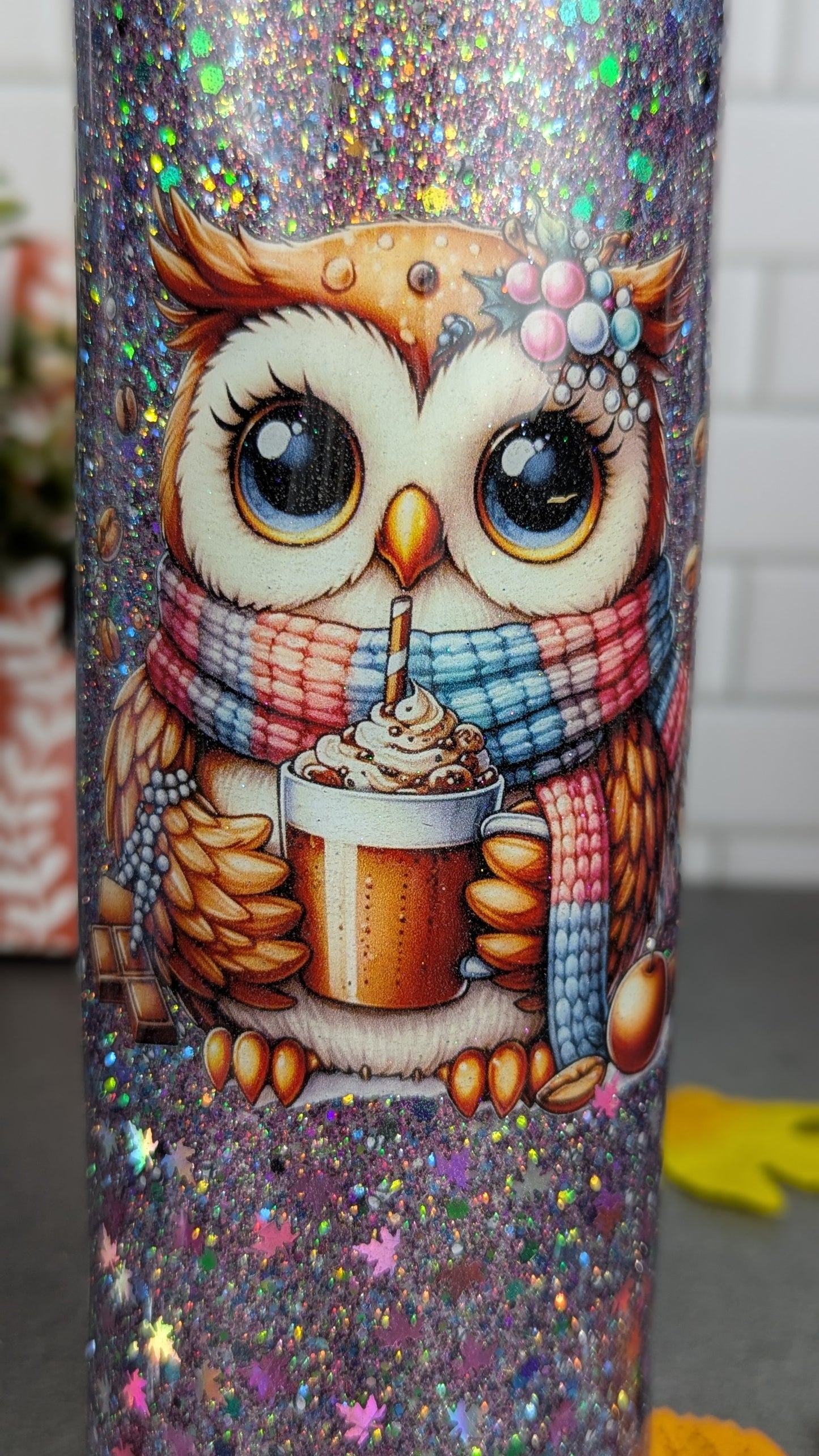 Fall Owl 20 oz Split Tumbler