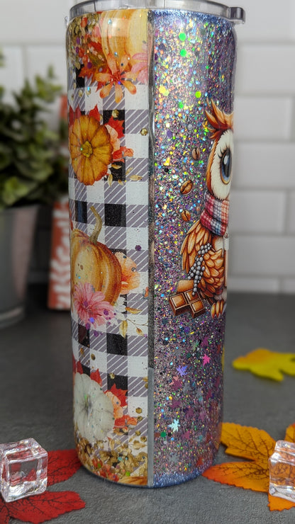 Fall Owl 20 oz Split Tumbler