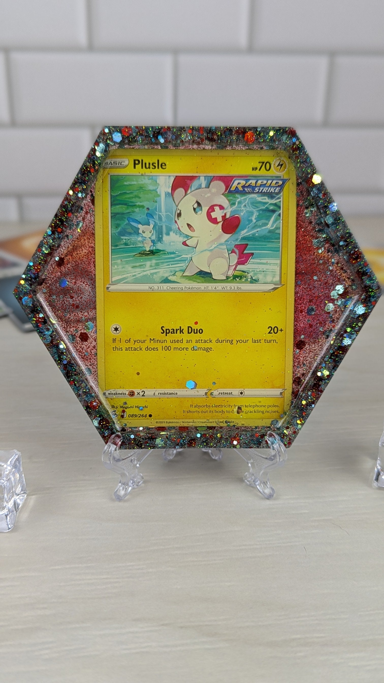 pokemon plusle card 6/12 - EX Trainer Kit 2 Plusle Holofoil This attack does 30 damage to that Pokemon Plusle Card Coaster RoKK'M