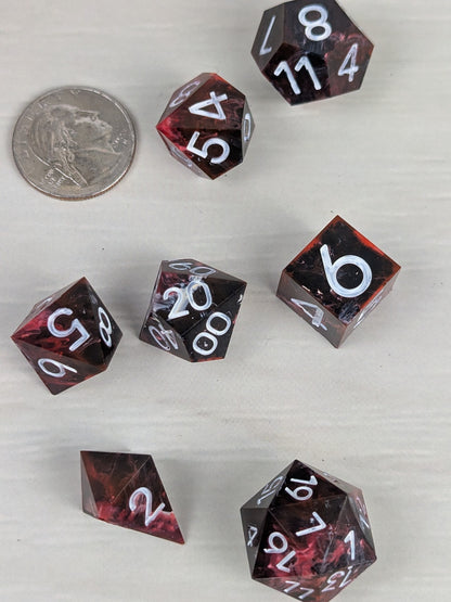 Black, Red & White Dice Set