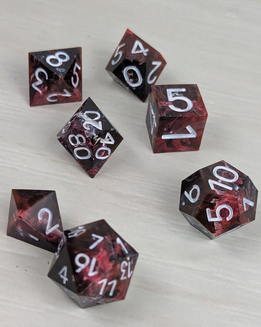 Black, Red & White Dice Set