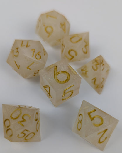 Cream & Gold Dice Set