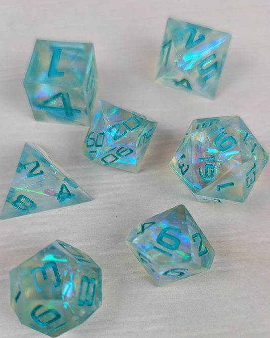 Teal Iridescent Dice Set