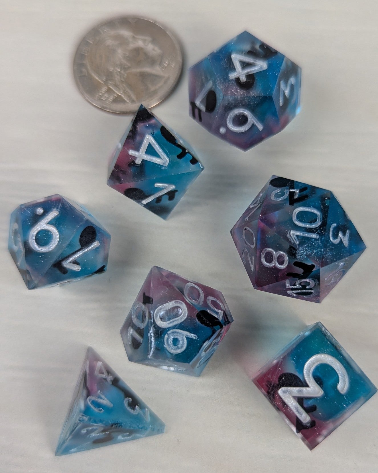 Blue & Purple/Pink  Musical Note Dice Set