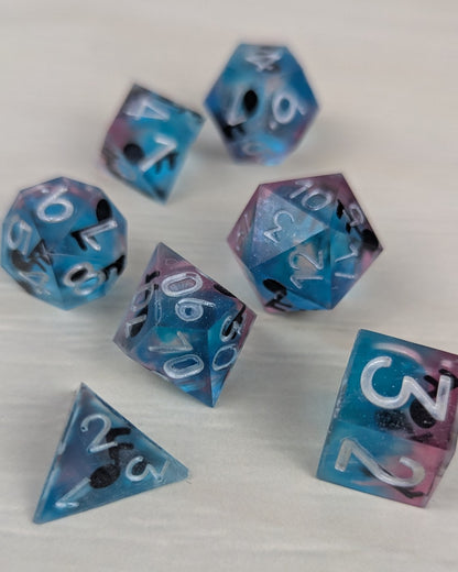 Light Blue & Purple Translucent Dice Set