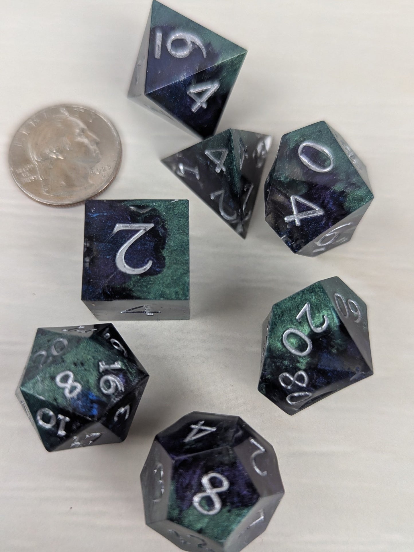 Green & Black Dice Set