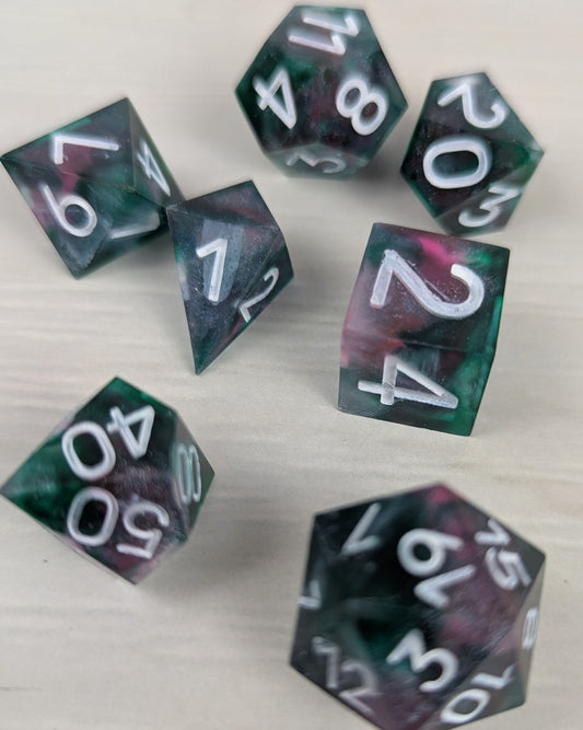 Green/Aqua & Pink Dice Set