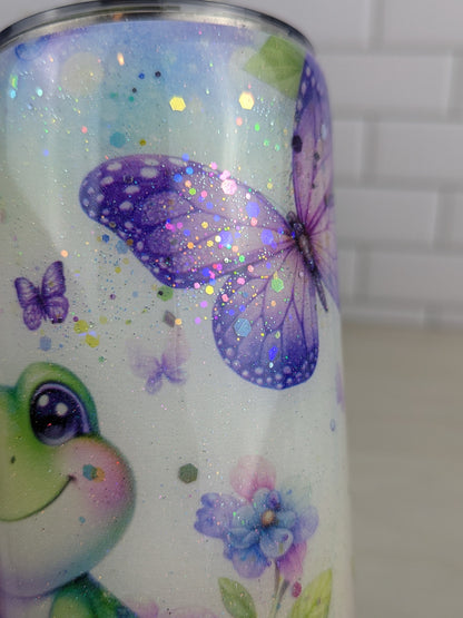 Cutesy Frog and Butterfly 20 oz Tumbler