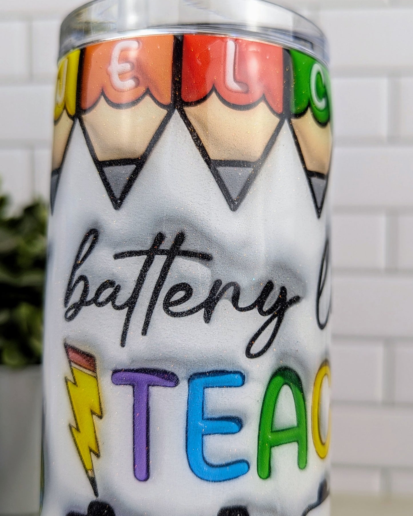 3-D Teacher Battery 20 oz Tumbler