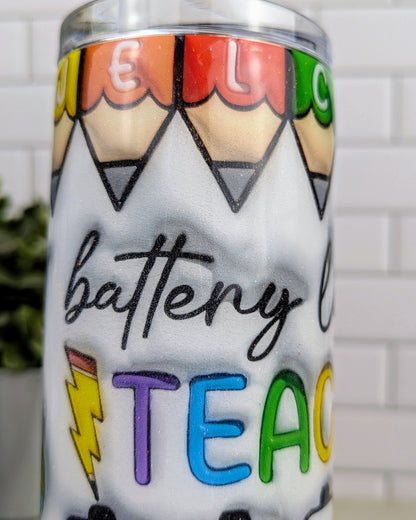 3-D Teacher Battery 20 oz Tumbler