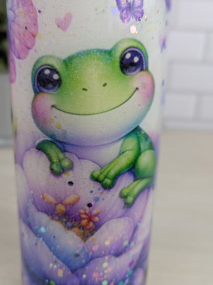 Cutesy Frog and Butterfly 20 oz Tumbler