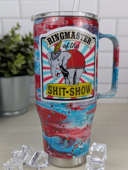 Ringmaster of the Shit Show 30 oz Handled Tumbler