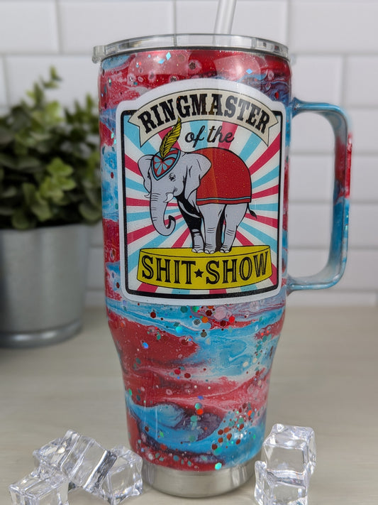 Ringmaster of the Shit Show 30 oz Handled Tumbler