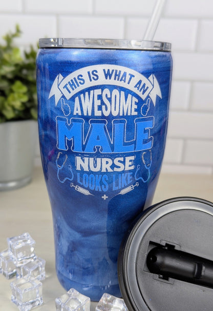 Awesome Male Nurse 30 oz Duo Lid Tumbler