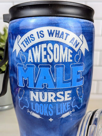 Awesome Male Nurse 30 oz Duo Lid Tumbler