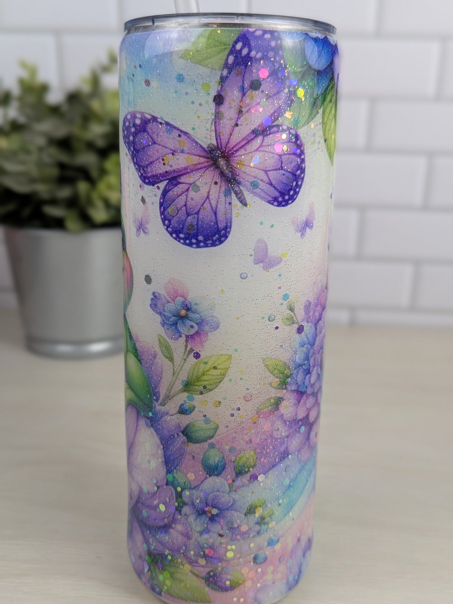 Cutesy Frog and Butterfly 20 oz Tumbler
