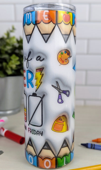 3-D Teacher Battery 20 oz Tumbler