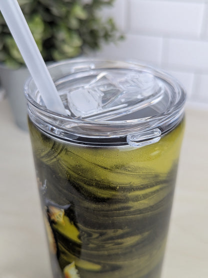 Black & Gold Swirl Dragon 15 oz Duo Lid Tumbler